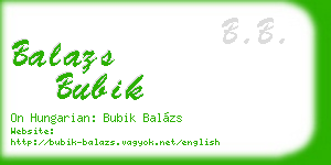 balazs bubik business card